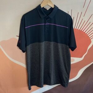 Under Armour Mens The Playoff Polo Shirt Black Grey Purple Golf Size Large Golf